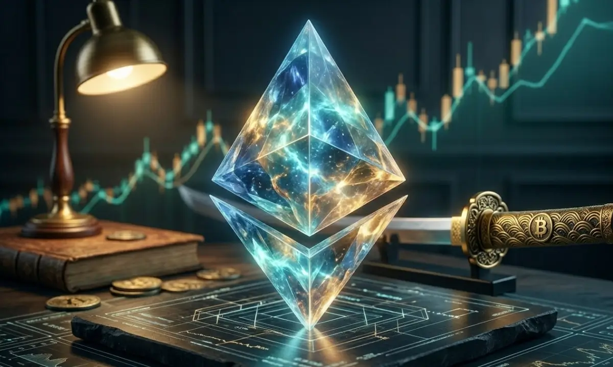 ethereum art table with chart and katana